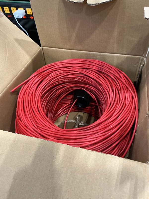 Photo 1 of 1000ft Red Cat5e Plenum UTP Solid Copper 24AWG 350MHz High Speed LAN Network Ethernet Wire Internet Patch Cable UL ETL CMP