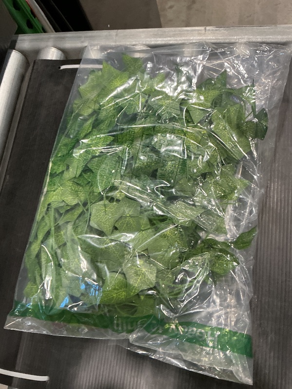 Photo 1 of 12 Pack Fake Vines for Room Decor Artificial Ivy Garland with Clip Green Flowers Hanging Plants Faux Greenery Leaves Bedroom Aesthetic Decor for Home Garden Wall Wedding