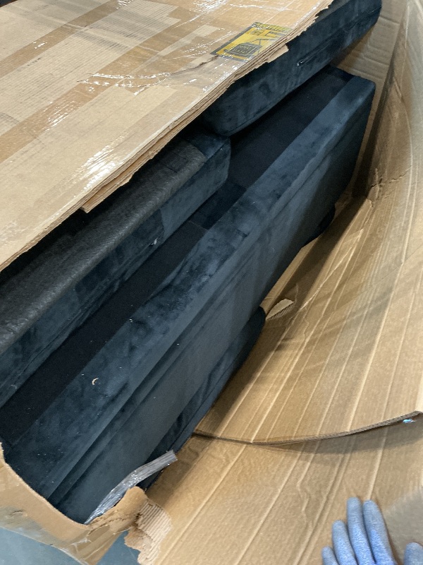 Photo 1 of *Partial Set*
HONBAY Modular Sectional Sleeper Sofa with Pull Out Bed, Velvet Convertible L Shaped Couch with Storage Seat, Sectional Couches for Living Room, Black