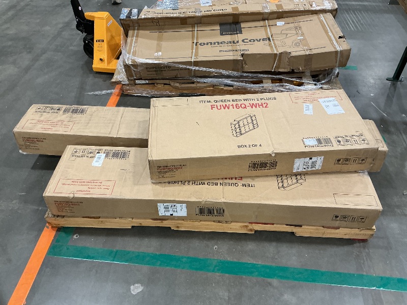 Photo 1 of *****PARTIAL SET******* MISSING BOX 1/4 ******* Queen Murphy Bed Frame with USB Ports & Dual Cabinets for Limited Places, Wooden Foldable Wall Bed with Closet and Storage Shelves for Bedroom Guest Room, Hidden-Away Design & No Box Spring Needed