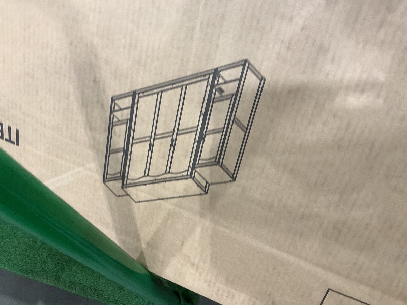 Photo 1 of *****PARTIAL SET******* MISSING BOX 1/4 ******* Queen Murphy Bed Frame with USB Ports & Dual Cabinets for Limited Places, Wooden Foldable Wall Bed with Closet and Storage Shelves for Bedroom Guest Room, Hidden-Away Design & No Box Spring Needed