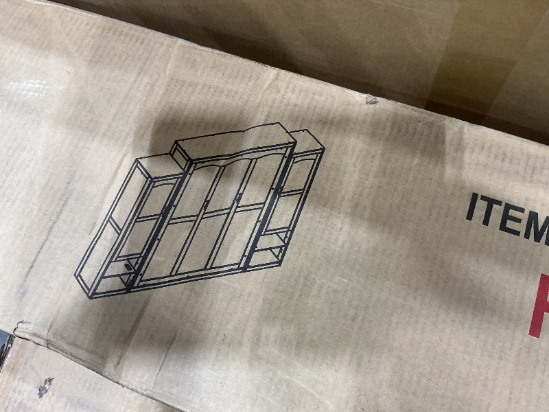 Photo 1 of *****PARTIAL SET******* MISSING BOX 1/4 ******* Queen Murphy Bed Frame with USB Ports & Dual Cabinets for Limited Places, Wooden Foldable Wall Bed with Closet and Storage Shelves for Bedroom Guest Room, Hidden-Away Design & No Box Spring Needed