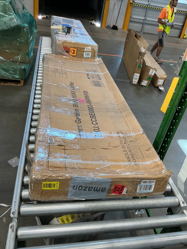 Photo 1 of 10' x 8' XL Outdoor Storage Shed, Sturdy Metal Building w/Lockable Doors for Garden, Backyard, Poolside and Lawn, Brown+White