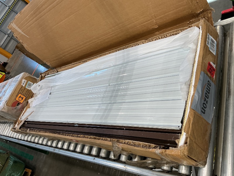 Photo 1 of 10' x 8' XL Outdoor Storage Shed, Sturdy Metal Building w/Lockable Doors for Garden, Backyard, Poolside and Lawn, Brown+White