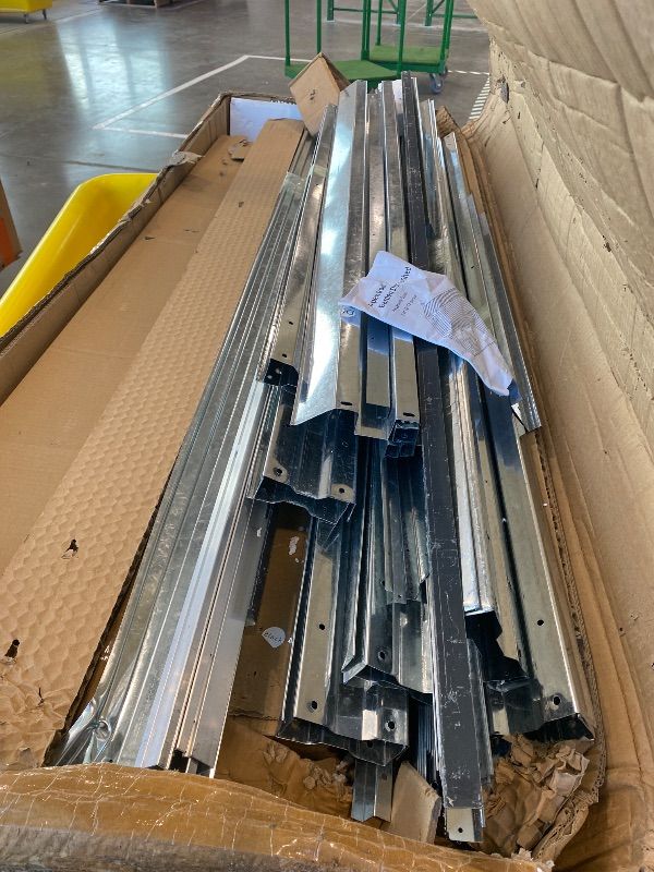 Photo 1 of ***MISSING PARTS*** ***CHECK CLERK NOTES*** 12 x 10 FT Outdoor Storage Shed, Metal Garden Tool Shed with Slooping Roof, Lockable Doors, All-Weather Bike Shed Easy to Assemble for Backyard, Patio, Lawn, Silver