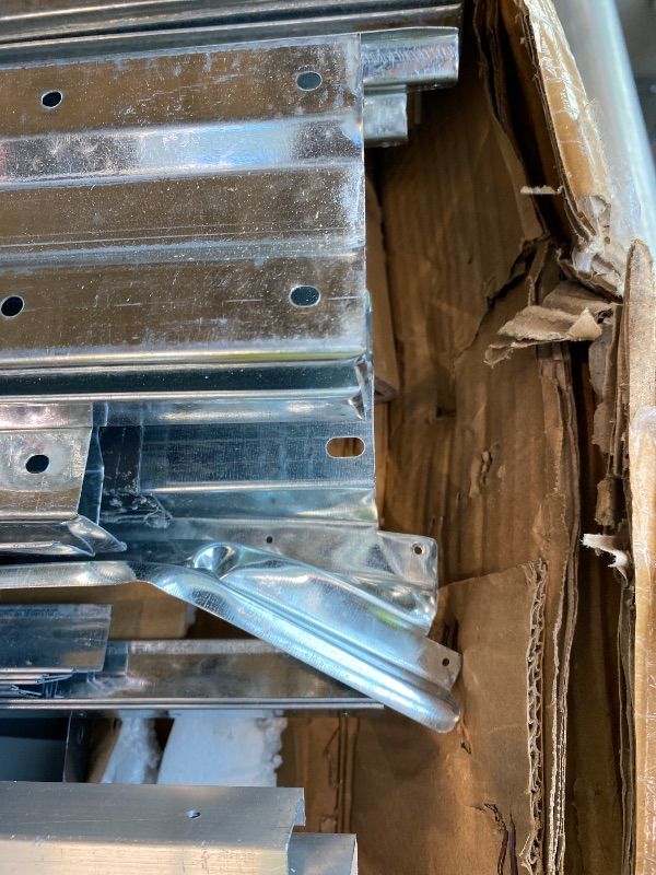 Photo 1 of ***MISSING PARTS*** ***CHECK CLERK NOTES*** 12 x 10 FT Outdoor Storage Shed, Metal Garden Tool Shed with Slooping Roof, Lockable Doors, All-Weather Bike Shed Easy to Assemble for Backyard, Patio, Lawn, Silver