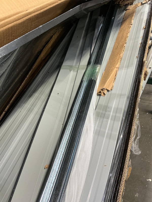 Photo 1 of 12 x 10 FT Outdoor Storage Shed, Metal Garden Tool Shed with Slooping Roof, Lockable Doors, All-Weather Bike Shed Easy to Assemble for Backyard, Patio, Lawn, Black