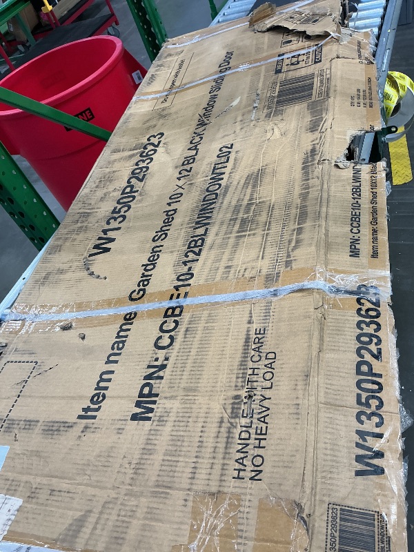 Photo 1 of 12 x 10 FT Outdoor Storage Shed, Metal Garden Tool Shed with Slooping Roof, Lockable Doors, All-Weather Bike Shed Easy to Assemble for Backyard, Patio, Lawn, Black