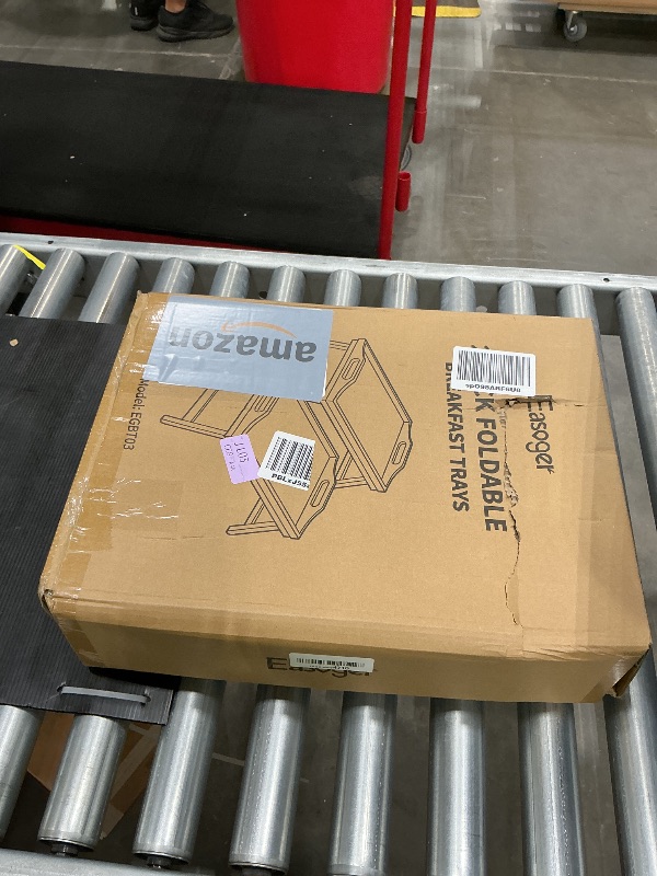 Photo 1 of 2 Pack Breakfast in Bed Tray for Eating, 16.92 x 12.6 Inch Bed Table Tray with Folding Legs & Handles, Bamboo Food Lap Trays Fits for Adult Kids Eating/TV/Surgery Recovery by Easoger. Set of 2