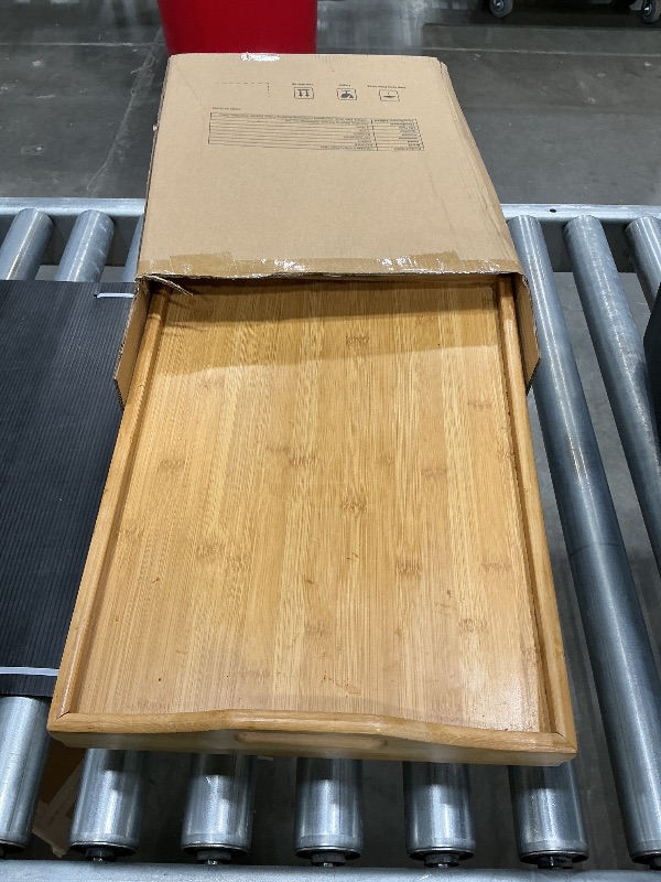 Photo 1 of 2 Pack Breakfast in Bed Tray for Eating, 16.92 x 12.6 Inch Bed Table Tray with Folding Legs & Handles, Bamboo Food Lap Trays Fits for Adult Kids Eating/TV/Surgery Recovery by Easoger. Set of 2