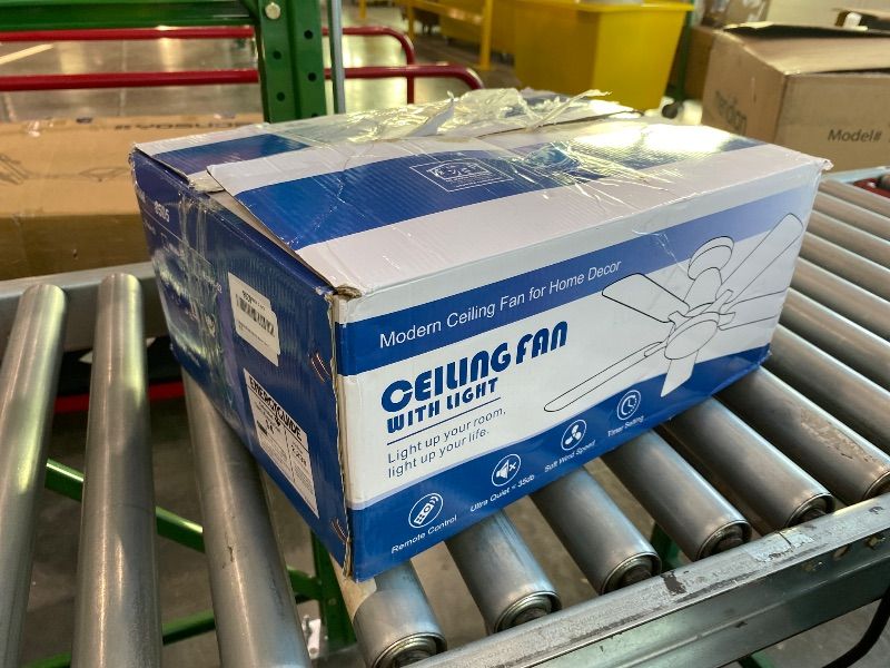 Photo 1 of *MISSING PARTS*
Ceiling Fans with Lights- 52" Low Profile Indoor Ceiling Fan with Light, Flush Mount, LED Dimmable DC Reversible Modern Ceiling Fan for Bedroom?Black?