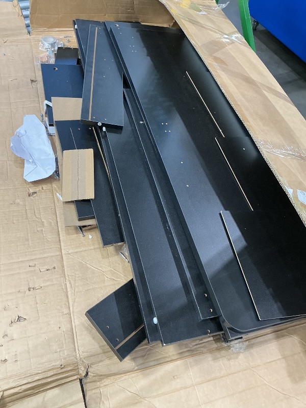 Photo 1 of ***SEE CLERK COMMENTS*** VEVOR Reception Desk, 62 Inch Rectangular Front Counter Table, Office Reception Desk Front Retail Counter with LED Light, for Checkout, Lobby, Beauty Salon and Office, Black & Brown