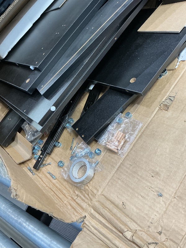 Photo 1 of ***SEE CLERK COMMENTS*** VEVOR Reception Desk, 62 Inch Rectangular Front Counter Table, Office Reception Desk Front Retail Counter with LED Light, for Checkout, Lobby, Beauty Salon and Office, Black & Brown