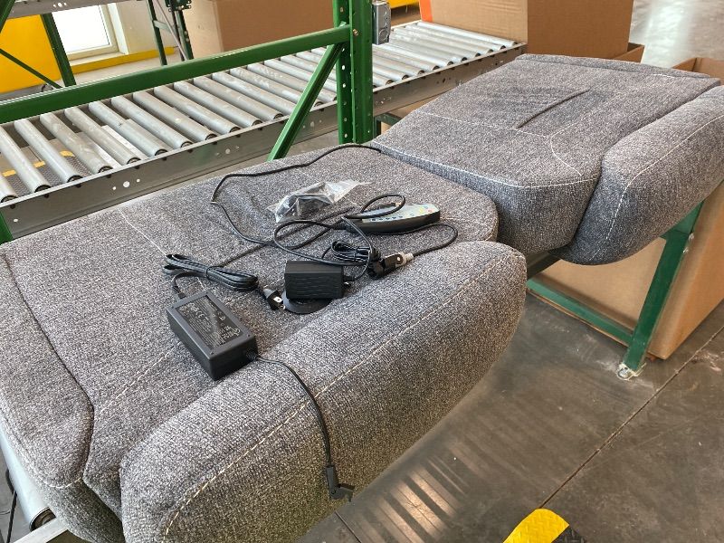 Photo 1 of *Partial Set* Phoenix Home Large Power Lift Recliner Chair with Massage and Heat for Elderly, Overstuffed Wide Recliners with 2 Cup Holders, Side Pocket and USB Port, Dark Gray, RIGHT and LEFT ARM REST ONLY