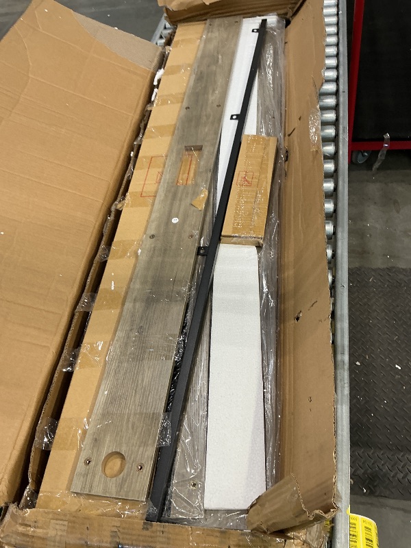 Photo 1 of *SEE CLERK COMMENTS* *Missing Parts*
Kiivakii Full Size Bed Frame with Headboard, LED Platform Bed with 4 Storage Drawers, Built in Charging Station, Noise-Free, Metal Support Base, No Box Spring Needed, Gray