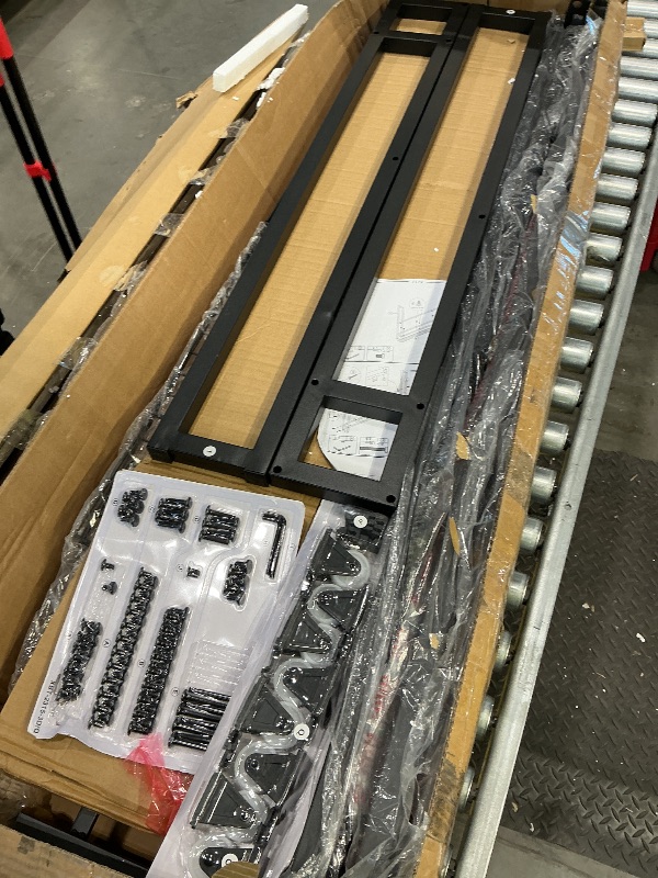 Photo 1 of *SEE CLERK COMMENTS* *Missing Parts*
Kiivakii Full Size Bed Frame with Headboard, LED Platform Bed with 4 Storage Drawers, Built in Charging Station, Noise-Free, Metal Support Base, No Box Spring Needed, Gray