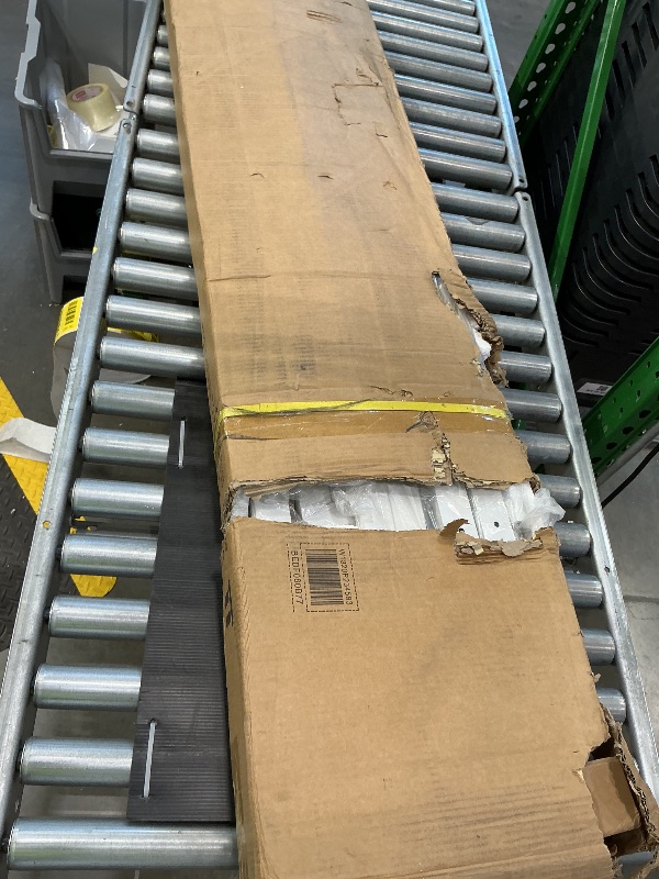 Photo 1 of ***SEE CLERK COMMENTS*** KEIKI Full Size Floor Bed with Colorful Lights, Metal House Bed Frame with Slats and Legs for Boy & Girls, No Box Spring Needed (White)