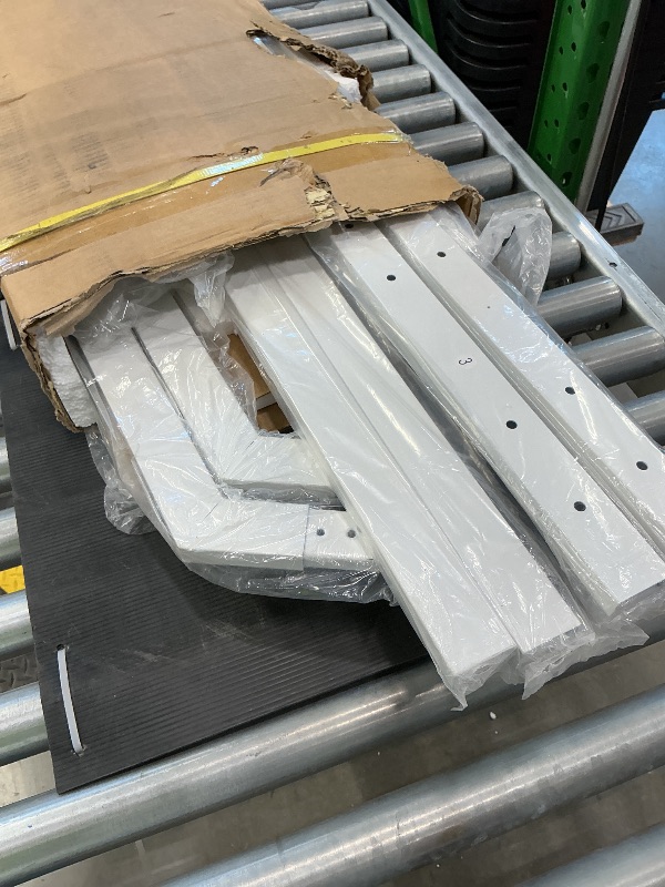 Photo 1 of ***SEE CLERK COMMENTS*** KEIKI Full Size Floor Bed with Colorful Lights, Metal House Bed Frame with Slats and Legs for Boy & Girls, No Box Spring Needed (White)