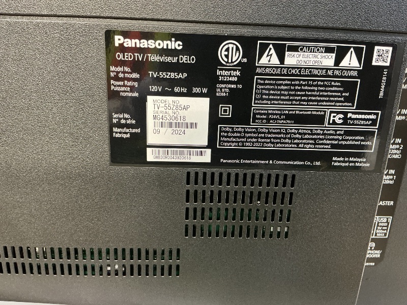 Photo 1 of ***REMOTE DOESN'T WORK*** Panasonic Z85 Series (2024 Model) 65-inch OLED 4K Ultra HD Smart Fire TV, Dolby Vision IQ, HDR10+ Adaptive, 120Hz Refresh Rate - 65Z85AP