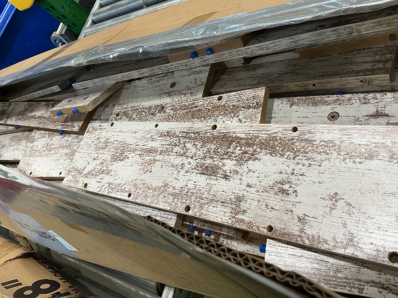 Photo 1 of *Minor Damaged* Little Tree 63-Inch Long Console Tables for Entryway, Large Sofa Table Behind Couch, Wooden Entry Foyer Hallway Table, Modern Console Sofa Tables for Living Room, Distressed White