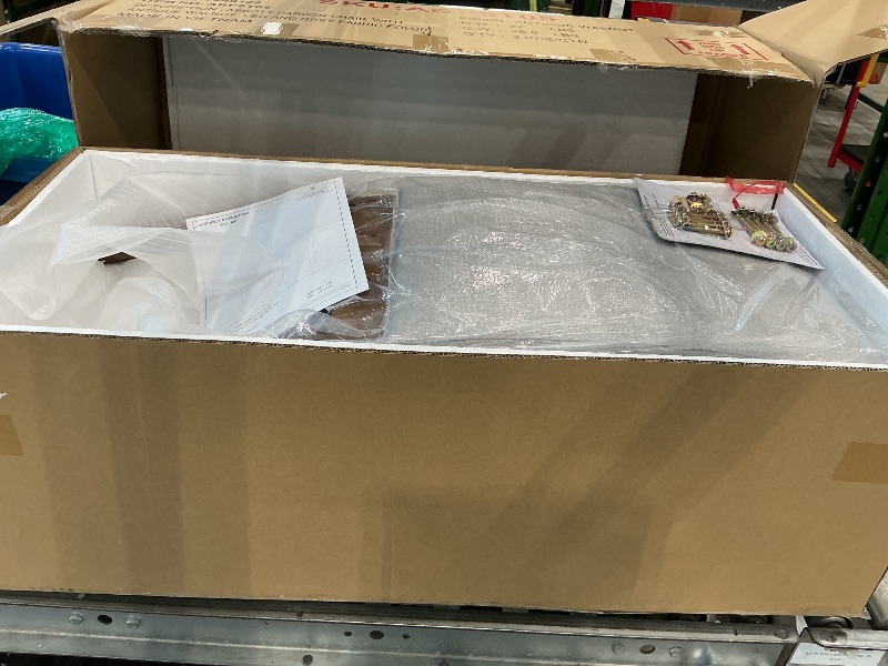 Photo 1 of *Partial Set - Check clerk notes*
East West Furniture DLAB5-AWA-05 5 Piece Dining Set Contains a Round Dining Room Table with Dropleaf and 4 Upholstered Chairs, 42x42 Inch, Antique Walnut