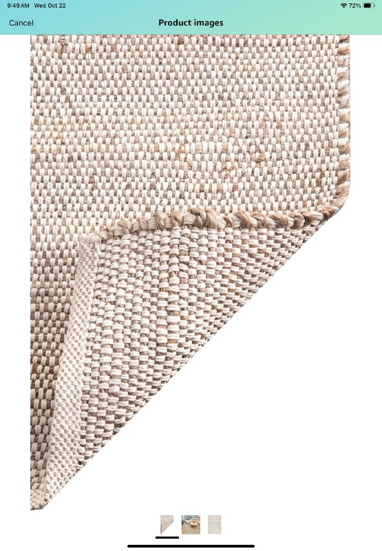 Photo 1 of  S& L Homes Jute Cotton Hand Woven Natural Farmhouse Area Rug for Living Room - Rustic Vintage Bohemian Décor - (9' x 12' Natural)