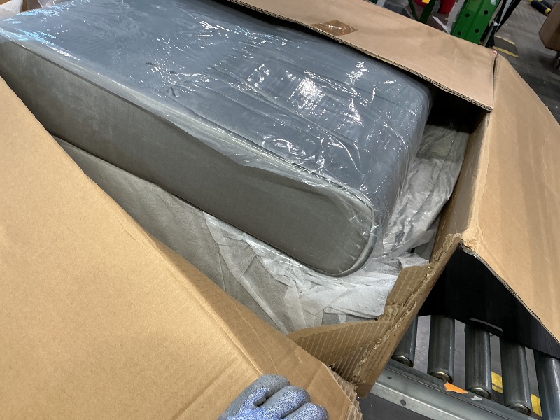 Photo 1 of 106" L-Shaped Modern Sofa Modular Sectional Cloud Couch with Charging Station, Convertible Sectional Sofa Sleeper Bed with USB/Type-C Port, Removble Chaise Sofa for Living Room, Apartment, Grey Velvet