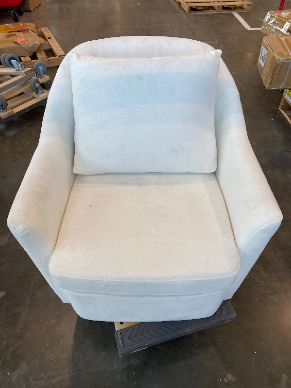 Photo 1 of ***DIRTY*** COLAMY Swivel Accent Chair, Armchair Round Barral Chair, 360° Swivel Living Room Side Chair Upholstered Soft Cushion for Nursery/Bedroom - Beige