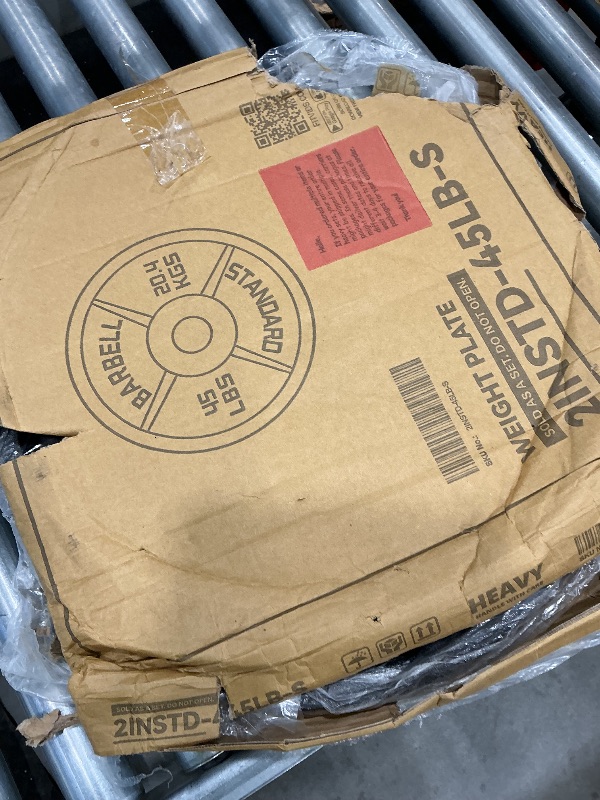 Photo 1 of ?45LB Single?Pro-Style Cast Iron Gym Plate | 45 LB Weight with Machined 1" Hole | Precision Silver Numerals (LB/KG) | for Standard Bars