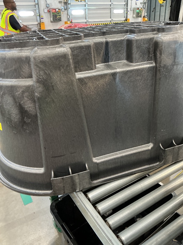 Photo 1 of *MAJOR DAMAGE* Rubbermaid Commercial Products Stock Tank 100-Gallons Structural Foam Heavy Duty Container for Livestock/Animal/Cattle Feed & Water Outdoor Homemade Pool/Hot Tub/Bathtub & Pet Cleaning/Dog Wash