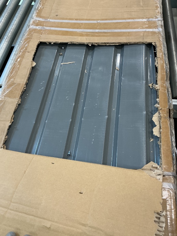 Photo 1 of 10x12 Ft Outdoor Metal Storage Shed, Galvanized Steel Garden Sheds with Lockable Doors, Extra Large Utility and Tool Storage for Patio Lawn Backyard Outside Use, Grey