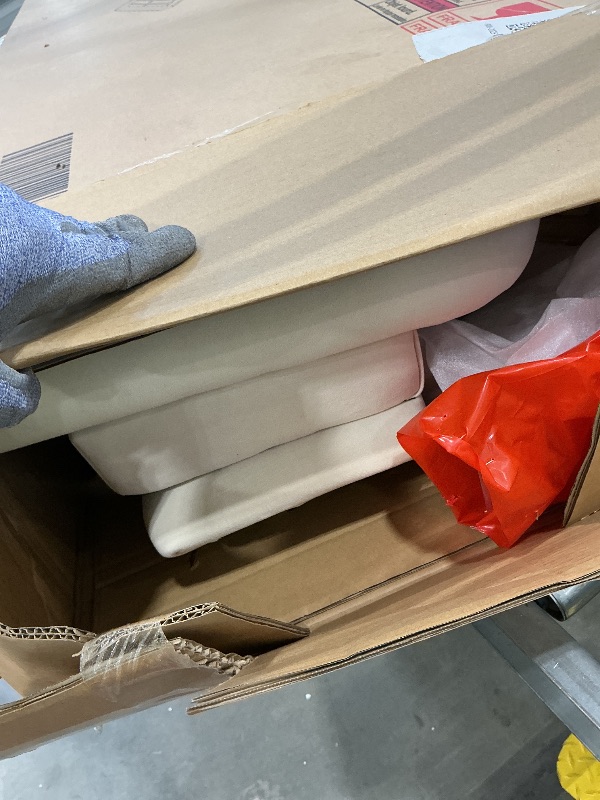 Photo 1 of *PARTIAL SET*
Merax Queen Size Floor Platform Bed Frame,Velvet Upholstered Bedframe with Shell-Shaped Headboard and Cushioning All Around Guards for Bedroom,No Box Spring Needed,Beige