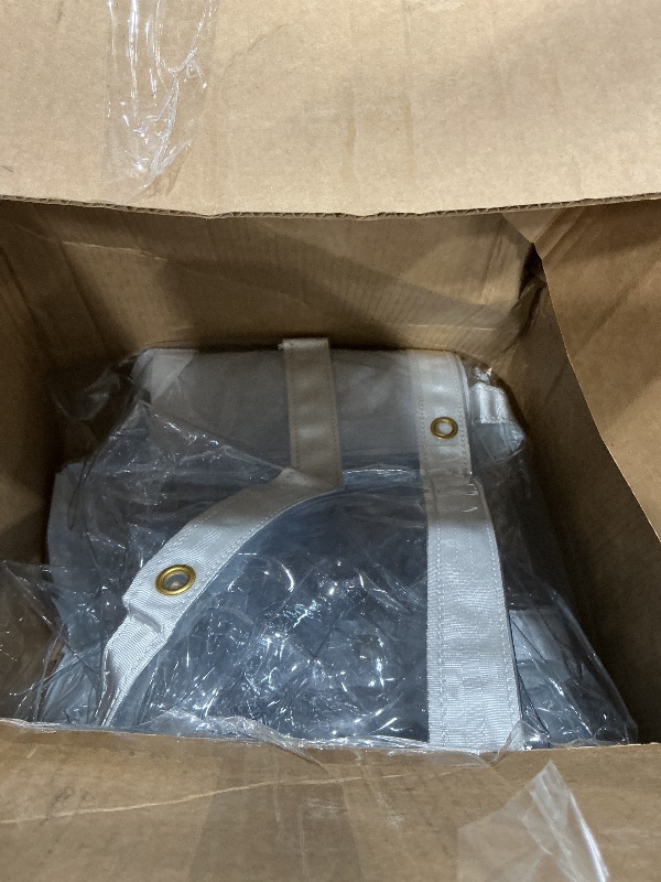 Photo 1 of 10' x 10' Clear Vinyl Tarp - Super Heavy Duty 20 Mil Transparent Waterproof PVC Tarpaulin with Brass Grommets - for Patio Enclosure, Camping, Outdoor Tent Cover, Porch Canopy - by Xpose Safety