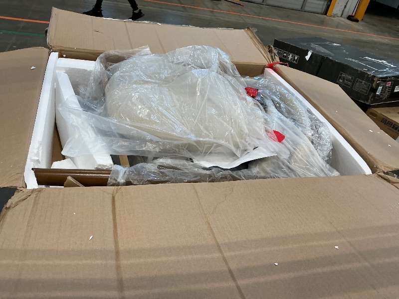 Photo 1 of *Missing Parts - Check clerk notes*
COLAMY Wooden Dining Chairs Set of 4, Modern Fabric Upholstered Kitchen Side Chairs, Farmhouse Dining Room Chair with Foot Pegs, Beige