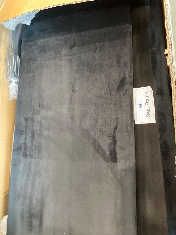 Photo 1 of *PARTIAL SET*
HONBAY Sectional Sofa with Storage Seat Velvet U Shaped Couch with Reversible Chaise Convertible Sectional Couches for Living Room,Black Velvet