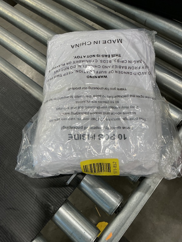 Photo 1 of 10 Pack White Tablecloths for 6 Foot Rectangle Tables 90 x 132 Inch - 6ft Rectangular Bulk Linen Polyester Fabric Washable Cloth Cover for Wedding Reception Banquet Birthday Party