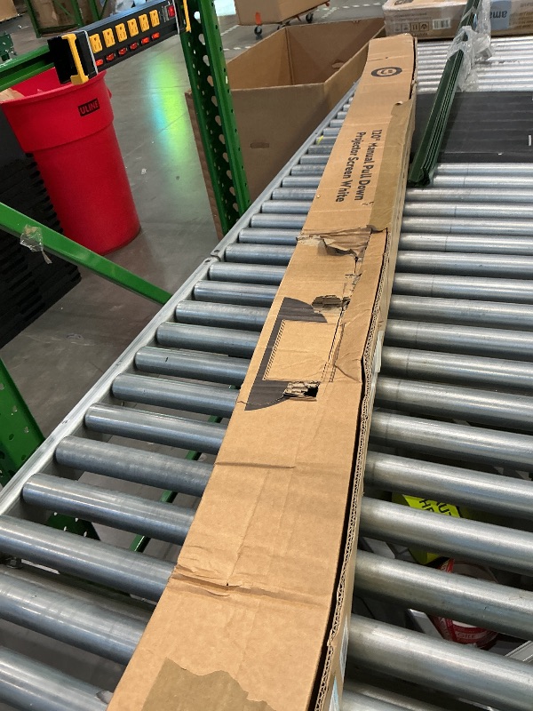 Photo 1 of VIVOHOME Projector Screen Pull Down, 1:1 120 Inch Retractable Projection Screen, HD 4K Manual Pull Movie Screen for Home Theater, Cinema, Office (84Wx84H Inch Display Area)