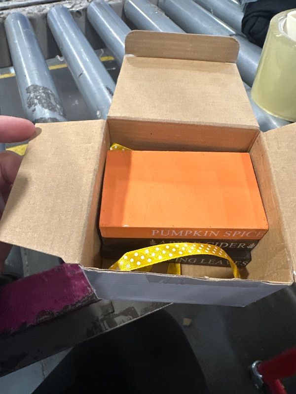 Photo 1 of **BOOK SET ONLY** Blulu 5 Pcs Fall Decorations for Home Fall Tiered Tray Decor Thanksgiving Table Decor 3 Mini Faux Decorative Books Bundle with Twine Rustic Wood Pumpkin Truck Signs for Autumn Harvest Office Shelf