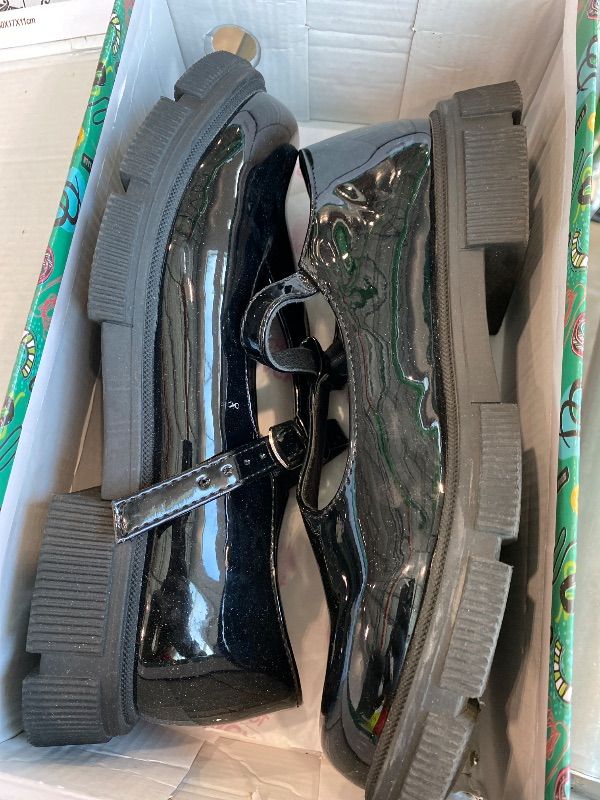 Photo 1 of *Minor Damage*
JABASIC Girls School Uniform Dress Shoes T-Strap Mary Jane Flats (5,Black)