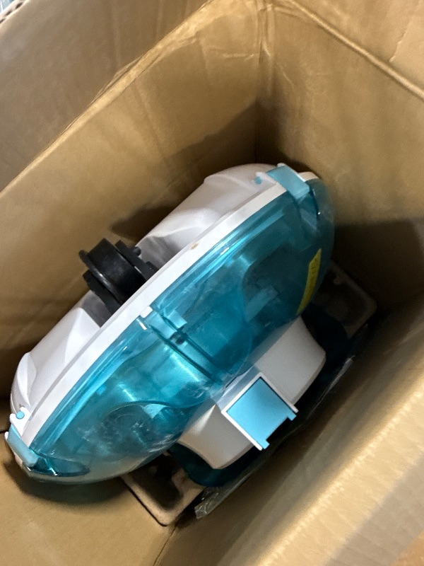 Photo 1 of (2025 Upgrade) Cordless Robotic Pool Cleaner, Lasts 75 Min, Automatic Vacuum for Above-Ground Pools up to 645 Sq.ft,Portable, Self-Parking,Light Blue
****USED****