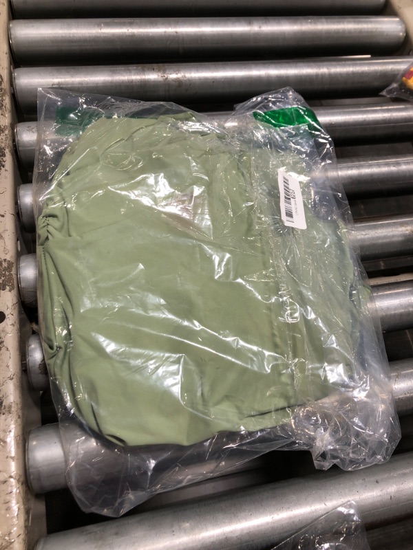 Photo 1 of   has a drink stain**********   Kaximil Women's Square Neck Ruffle Hem Mini Dress Ruched Waist Short Party Dresses, X-Large, Pea Green