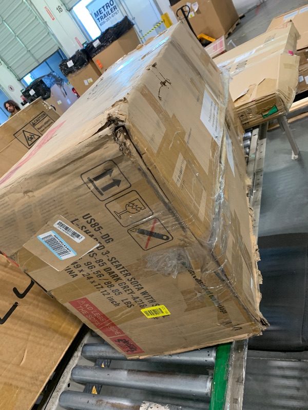 Photo 1 of *****PARTIAL SET**** Shintenchi Small Convertible Sectional Sofa Couch with Movable Ottoman,3 Seat L-Shaped Linen Fabric Modern Sofa,Upholstered Sofa for Apartment,Living Room and Office,Dark Grey