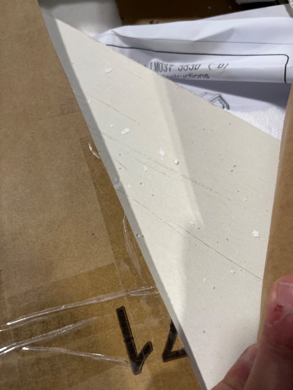 Photo 1 of JXQTLINGMU Farmhouse 76" Height Computer Desk with Hutch, Office Desk with Charging Station, Drawers and Storage Cabinet, Workstation for Office Home, Brown