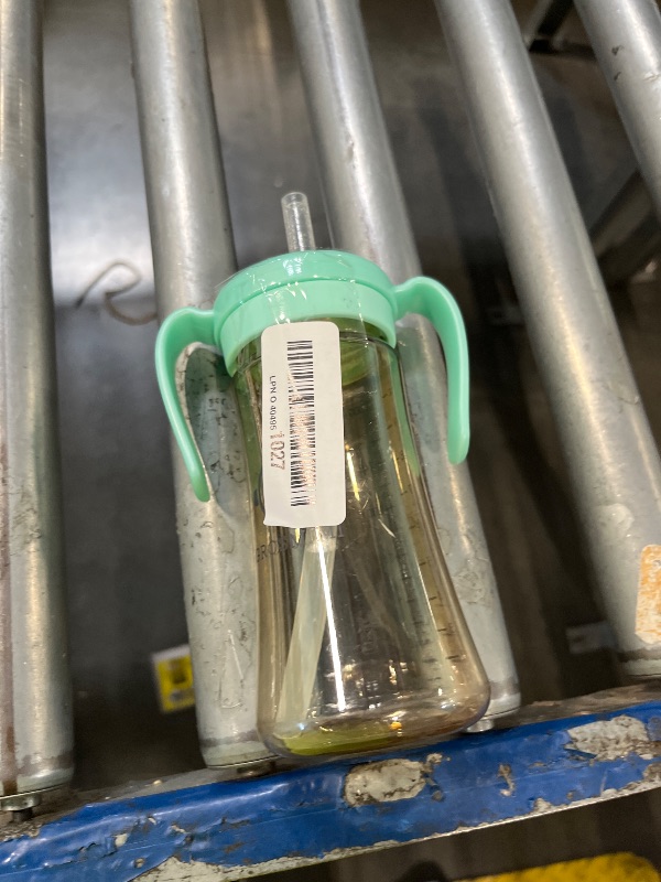 Photo 1 of **NEEDS A NEW STRAW** GROSMIMI Spill Proof no Spill Magic Sippy Cup with Straw with Handle for Baby and Toddlers, Customizable, PPSU, BPA Free 10 oz (Aqua green)