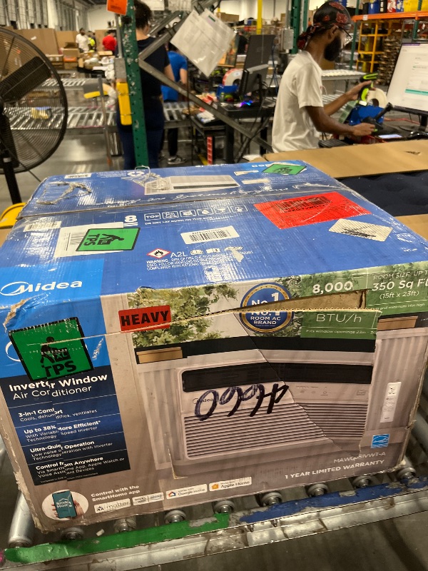 Photo 1 of Midea 8,000 BTU Smart Inverter Window Air Conditioner with APP, Alexa Control, 115V AC Unit Cools up to 350 Sq. Ft, Quiet Operation, Energy Saving, Remote & Easy Installation Kit, White
