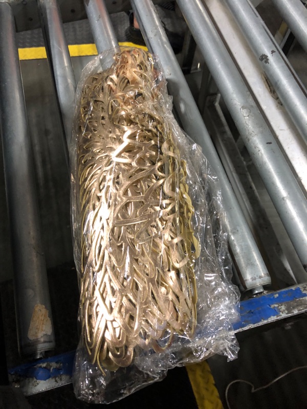 Photo 1 of ****MISSING PARTS**** **PLACE MATS ONLY***Suttmin 100 Pcs Dinner Placemats and Napkin Rings Bulk with Leaves Napkin Rings and Metallic Round Place Mats Sequin Placemats for Wedding Kitchen Leaf Dining Table Decoration