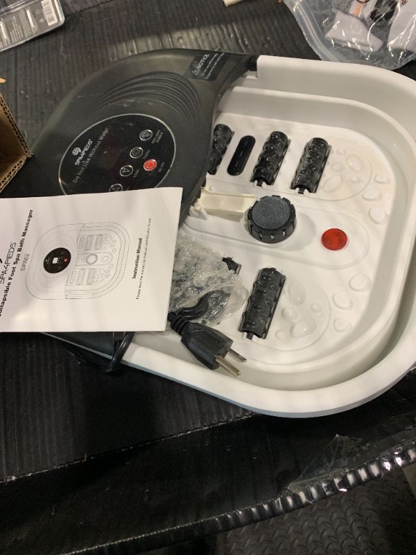 Photo 1 of Collapsible Foot Spa Bath with Heat, Bubble Jets, Red Light & Temp Control - Foot Bath Massager with 8 Shiatsu Rollers, Pumice Stone & Timer, Portable Soaking Tub for Relaxation & Pain Relief - Gifts