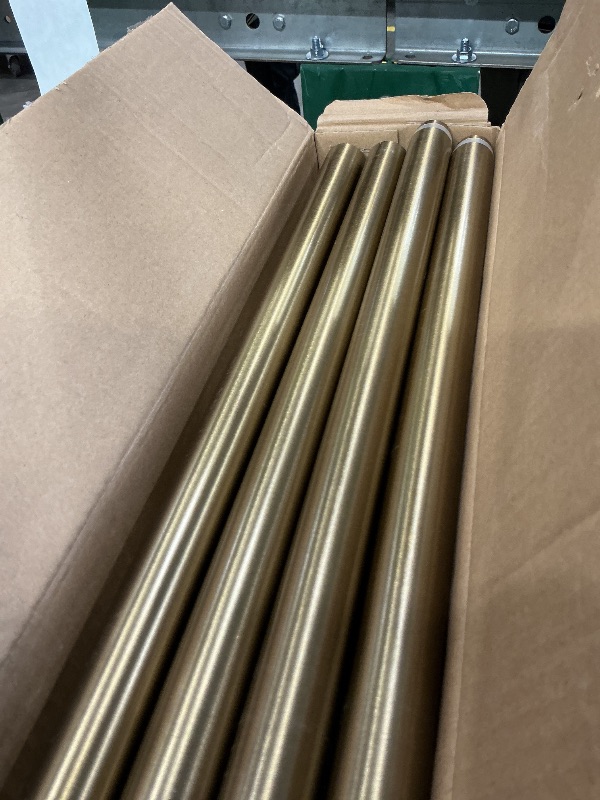 Photo 1 of 2 Pack Warm Gold Curtain Rods for Windows 28 to 48 Inches Adjustable Length Heavy Duty 1" Diameter Brass Window Curtain Rod with Solid Metal Finials for Outdoor Farmhouse Bedroom Kitchen Living Room