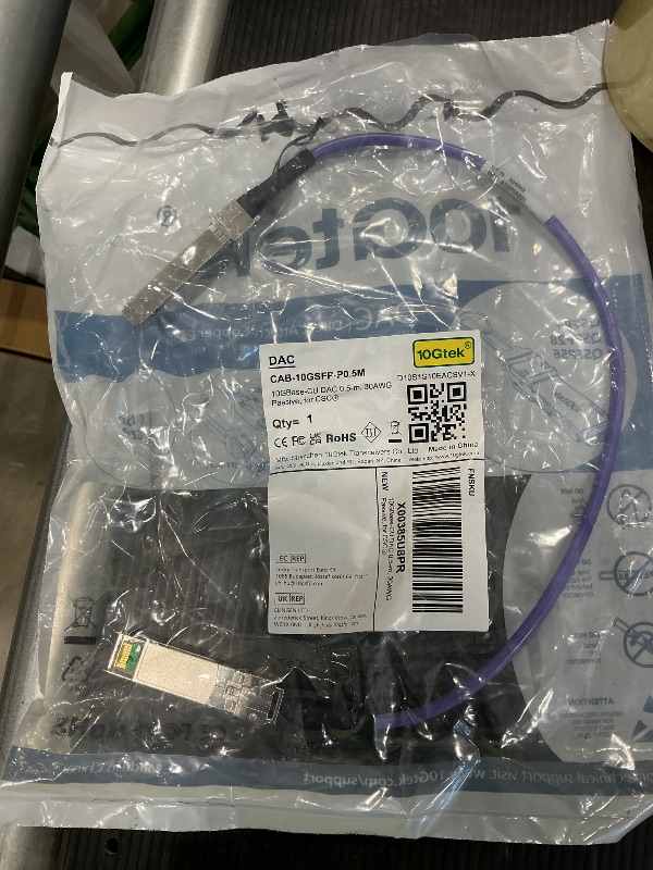 Photo 1 of 10Gtek [Very Peri Colored 10G SFP+ DAC Cable - Twinax SFP Cable for Cisco SFP-H10GB-CU0.5M, Ubiquiti UniFi, D-Link, Supermicro, Netgear, Mikrotik, Fortinet, 0.5-Meter(1.6ft)