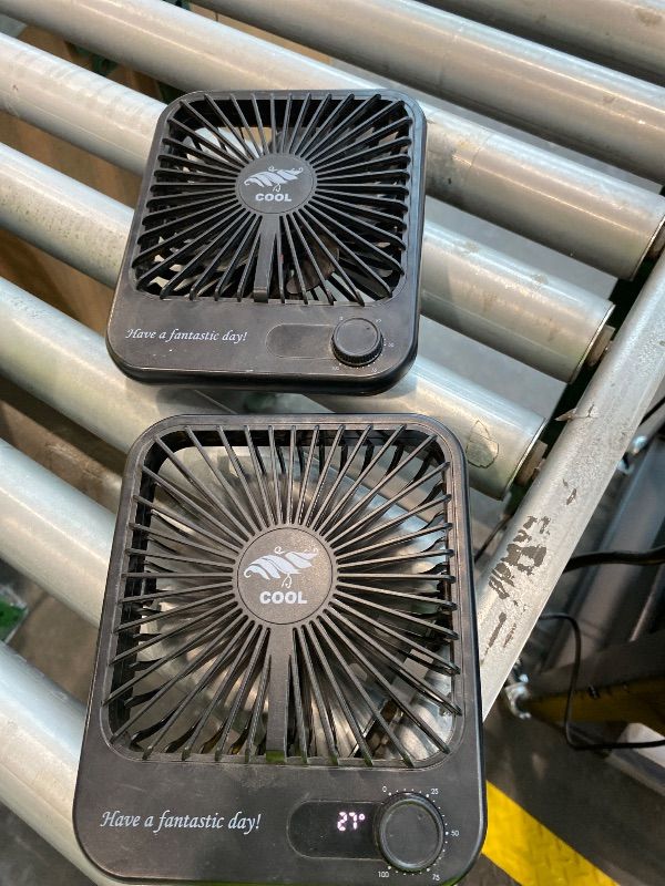 Photo 1 of *Major Damaged* Fenxyo Portable Desk Fan Quiet, 4000mAh Battery Powered Fan for Travel, 10 Hours Runtime, 180° Foldable Personal Travel Fan for Home Office Bedroom Outdoor Camping, Cruise Essentials - Black  *Missing Parts*